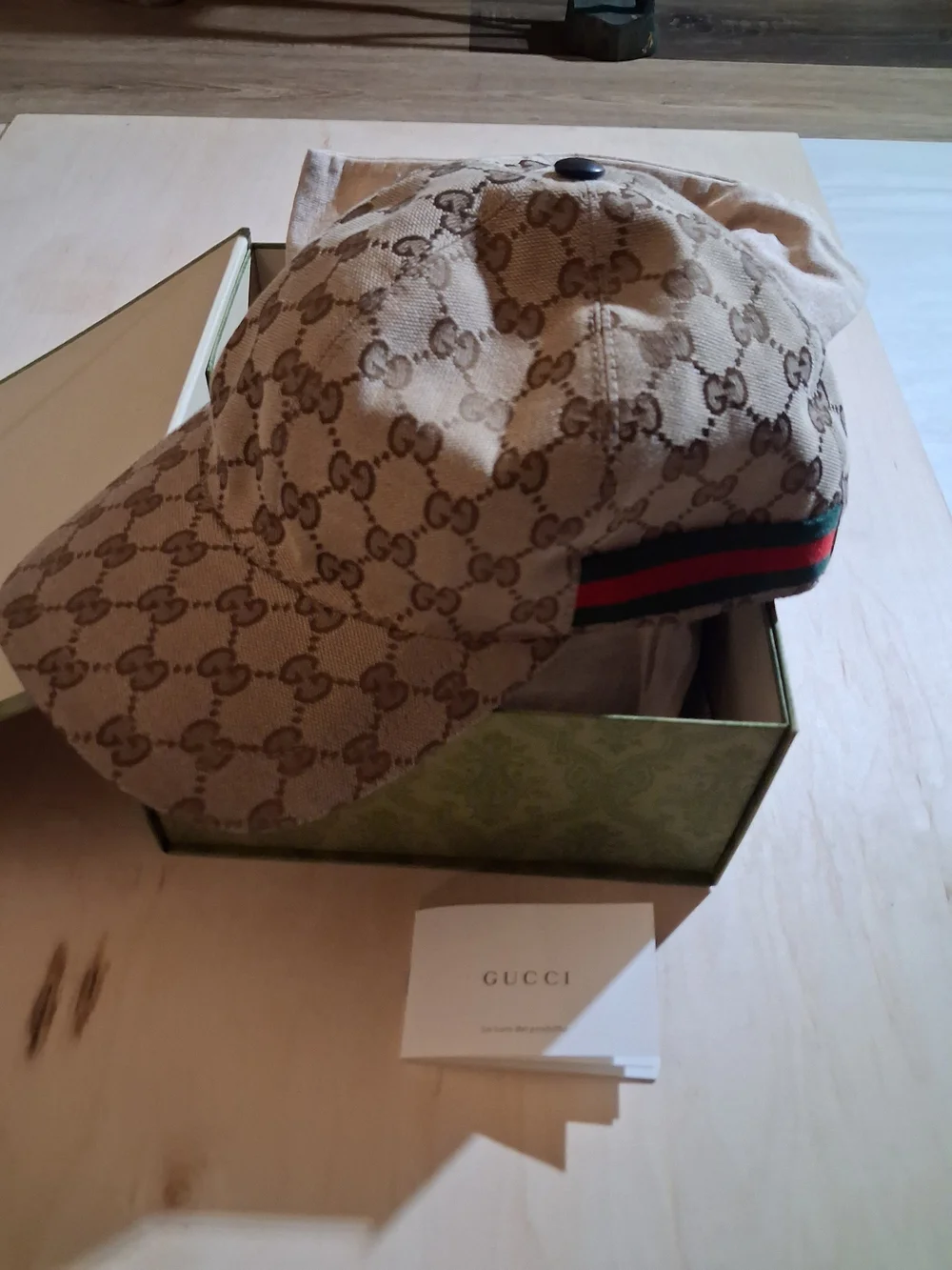 Gucci Brown/Beige GG Canvas Baseball Cap with Black Interior